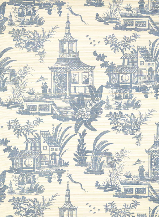 Thibaut Wallpaper Empress Court - Navy
